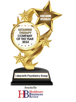 Healthcare Business Review trophy naming Labyrinth Psychiatry Group Ketamine Therapy Company of the Year 2024